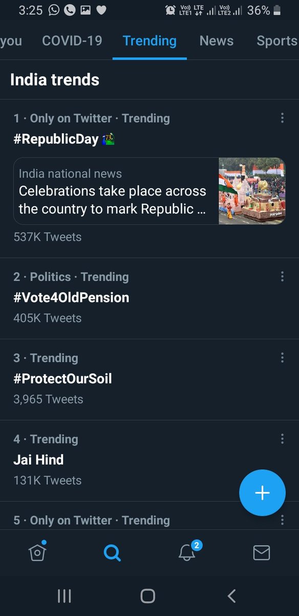 2nd trend in India.
 Well done friends
We demand old pension

#Vote4OldPension पेंशन से जिनको परेशानी है ,
सत्ता उनके लिए बेईमानी है ।।