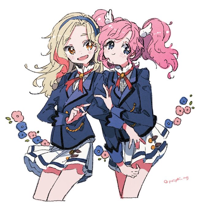女の子二人のイラストのtwitterイラスト検索結果