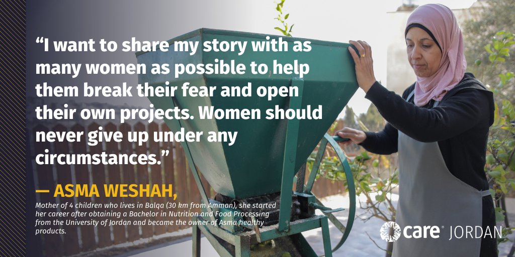 CAREJor's tweet photo. Asma Weshah, one of the participants of #baderi campaign, shares an important message with all #ambitious women out there!
The campaign is implemented by @CAREJor with the support of @AustrianDev https://t.co/3o9m5fjUQH