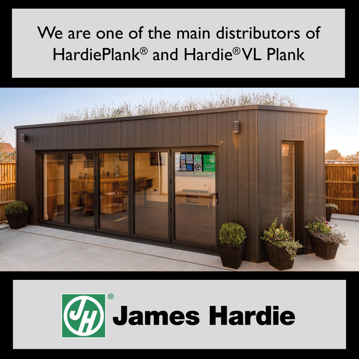 If you're looking for versatile weatherboard with a natural and beautiful texture, look no further than Hardieplank fibre cement cladding.

Come and view James Hardie products at our showrooms and extensive stock at our branches or visit...

upbuildingproducts.co.uk/products/cladd…