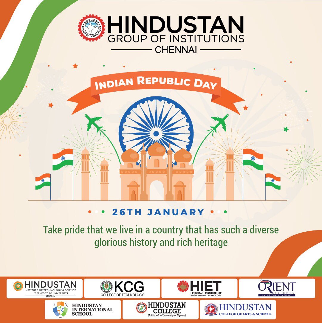 HindustanInter3's tweet photo. Take pride that we live in a country that has such a diverse glorious history and rich heritage - "Happy Republic Day"
@HindustanInter3 
#hindustanschoolschennai #RepublicDay #internationalschool #nios #cbse https://t.co/R9dc7NTkxO