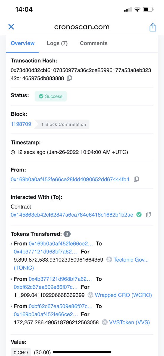 Wyll_BBK's tweet photo. Personal #BuyTheDip program $VVS buy order number 6
#CRO #Cronos #VVSToken https://t.co/8ITFCJ1M38