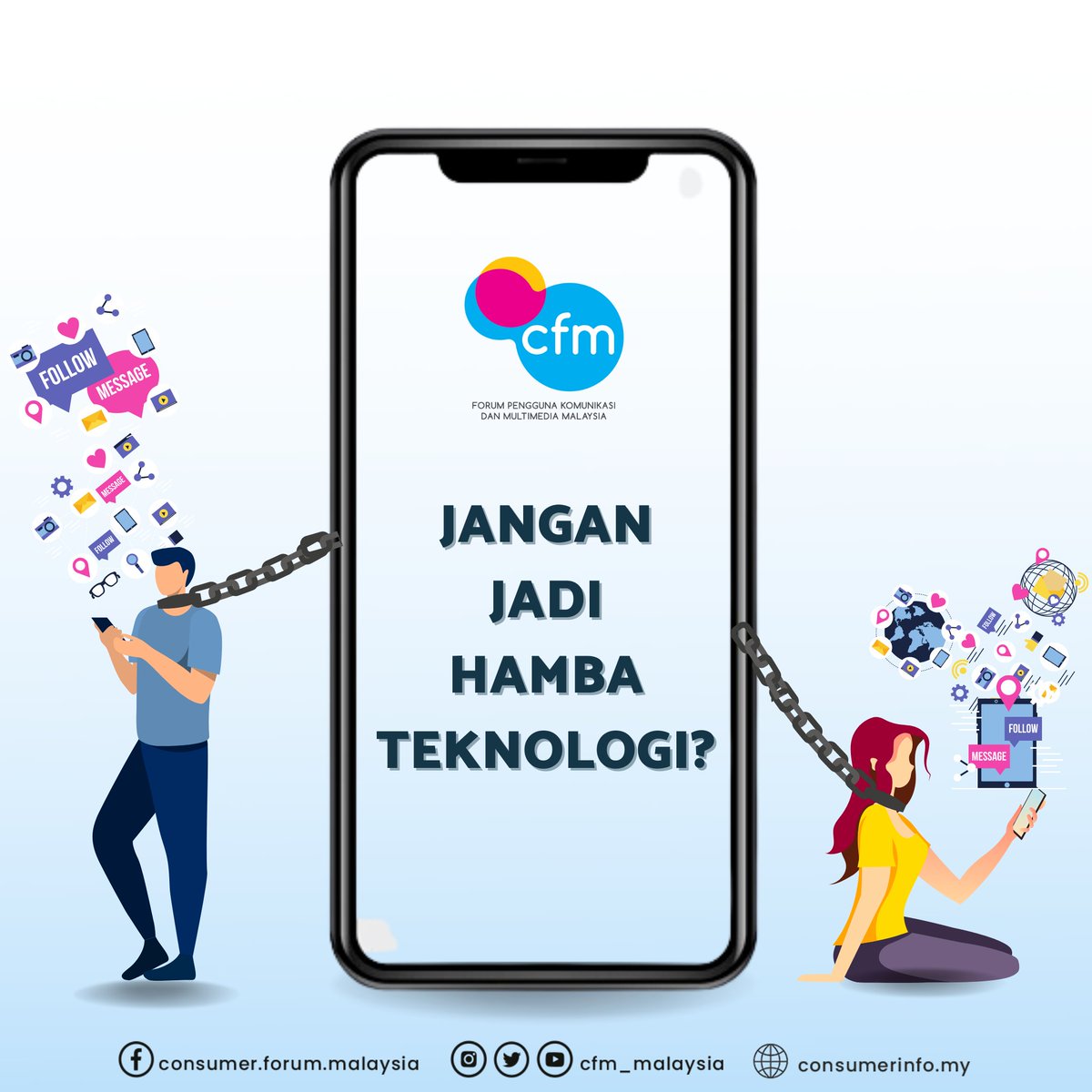 CFM_Malaysia's tweet photo. Ketagihan era moden itu kian menguasai generasi sekarang.
Berpada-pada dalam menggunakan teknologi agar tidak memberi kesan mudarat kepada aspek kesihatan, pembinaan karakter, keperibadian, tingkah laku & kemahiran insaniah.
#CFM #hellocfm #JadilahPenggunaYangBijak #KKMM #MCMC https://t.co/E1gg9AQ0lz