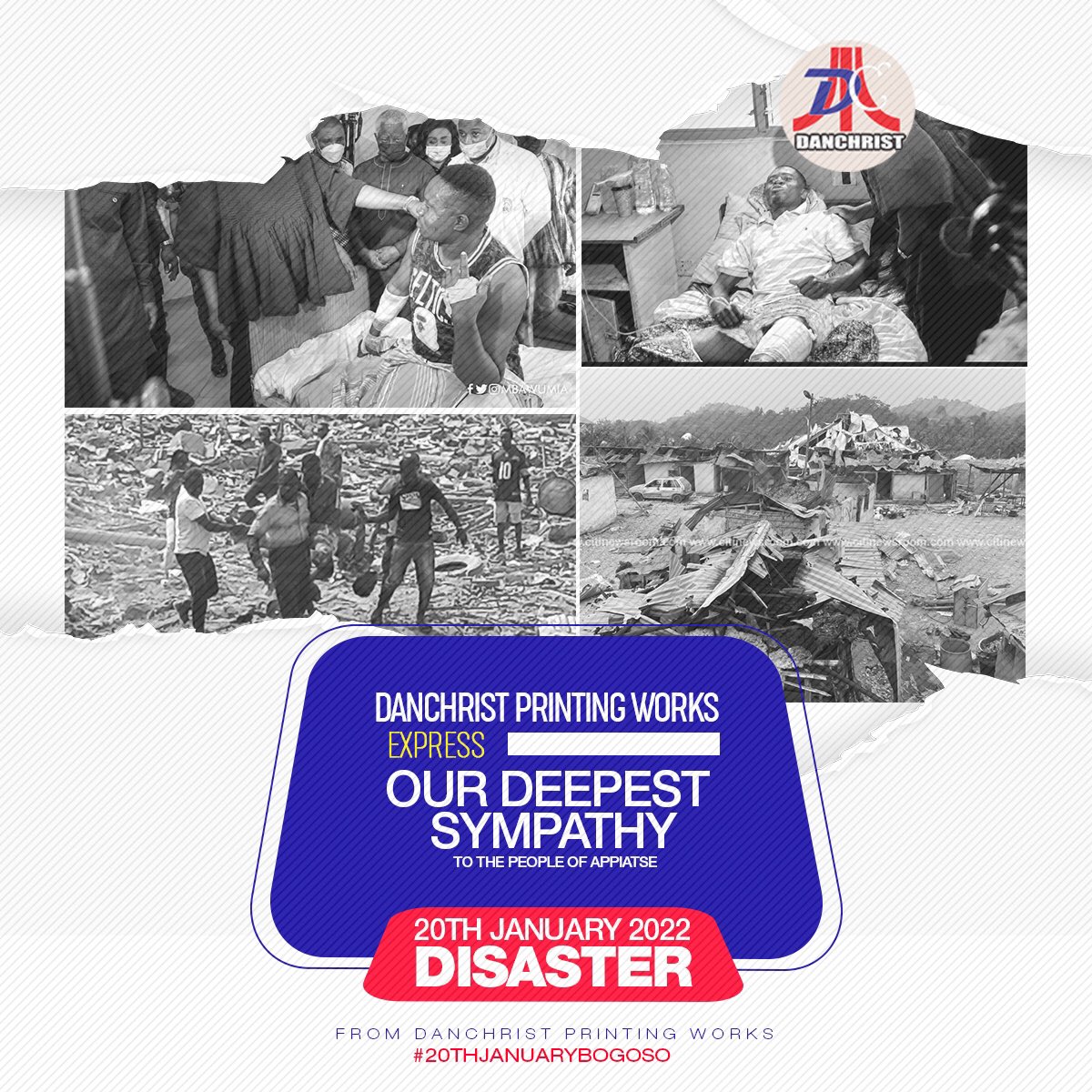 We commiserate with the bereaved and injured families ofBogoso, Appiatse in the unfortunate disaster that befell them and the entire country on 20th Jan, 2021.From the entire team we send our deepest sympathy.Our prayers&amp;thoughts are with them. 
Prayer | Thoughts | Care | Love 🌺