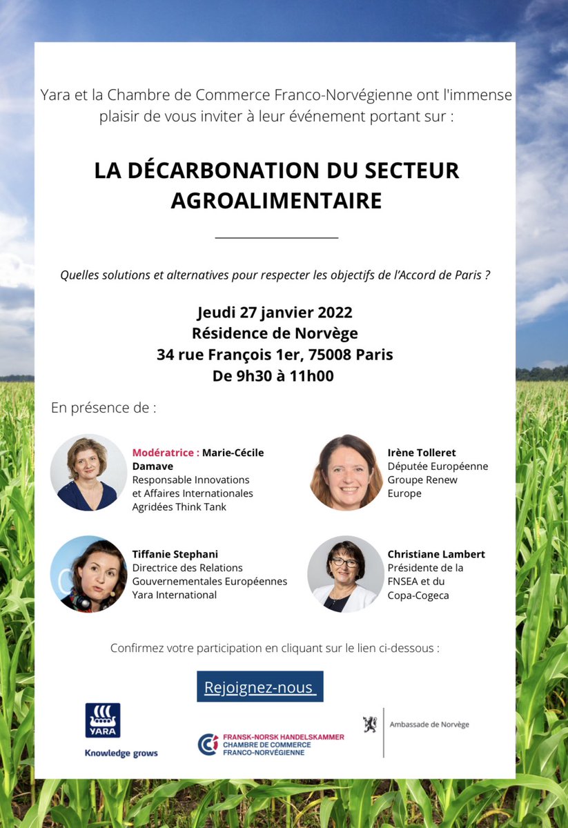 ITolleret's tweet photo. 📅 Save the date 📅

👉 J'aurais le plaisir d'intervenir demain à une table-ronde organisée par la @CCFN_Norvege sur la #décarbonation du secteur #agroalimentaire. 

⏰ RDV demain à 9h30 ! https://t.co/W5MXQvPjSO