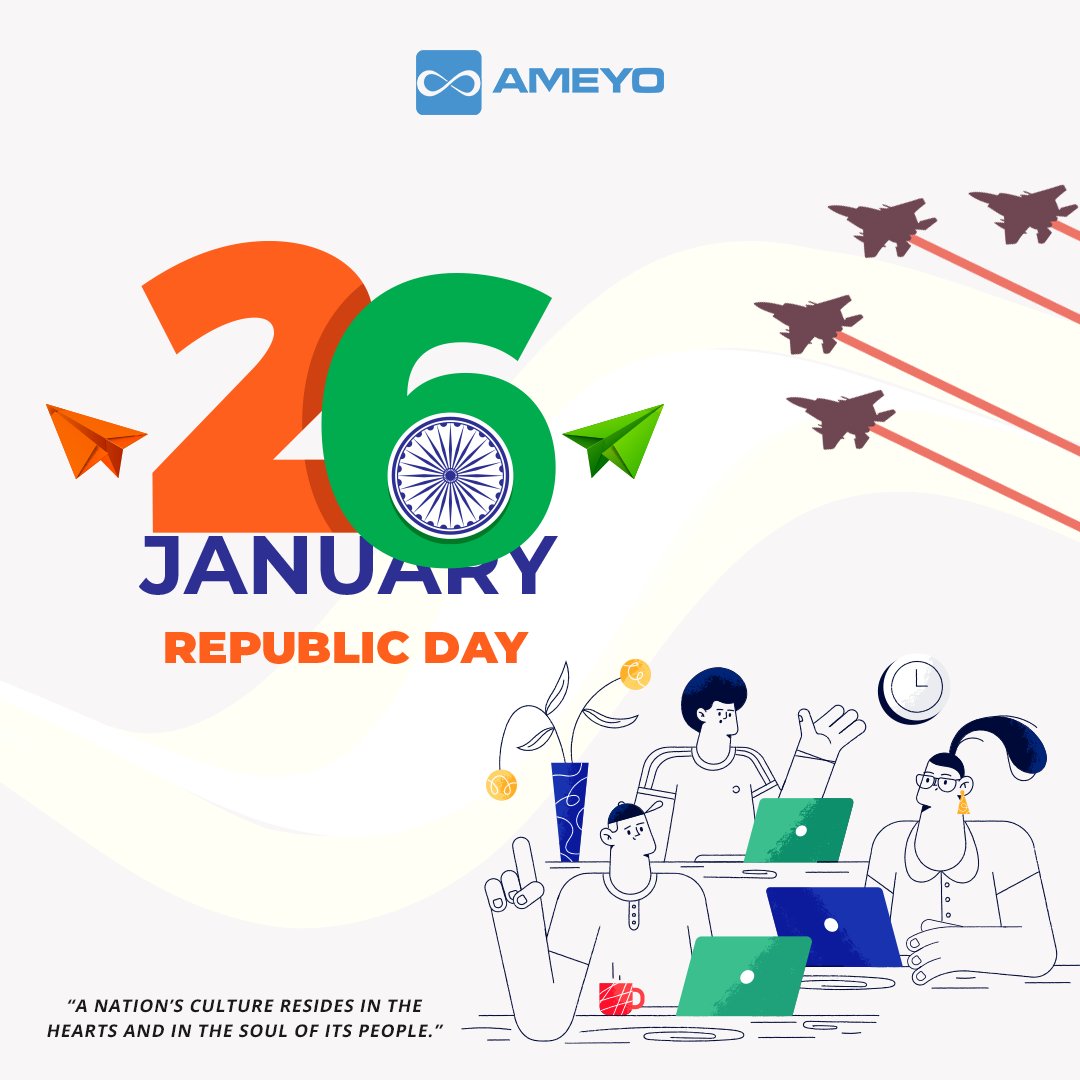 Ameyo wishes you all "Happy Republic Day"
#RepublicDay2022  

#BusinessOwner #technology  #LeadershipDevelopment #India
