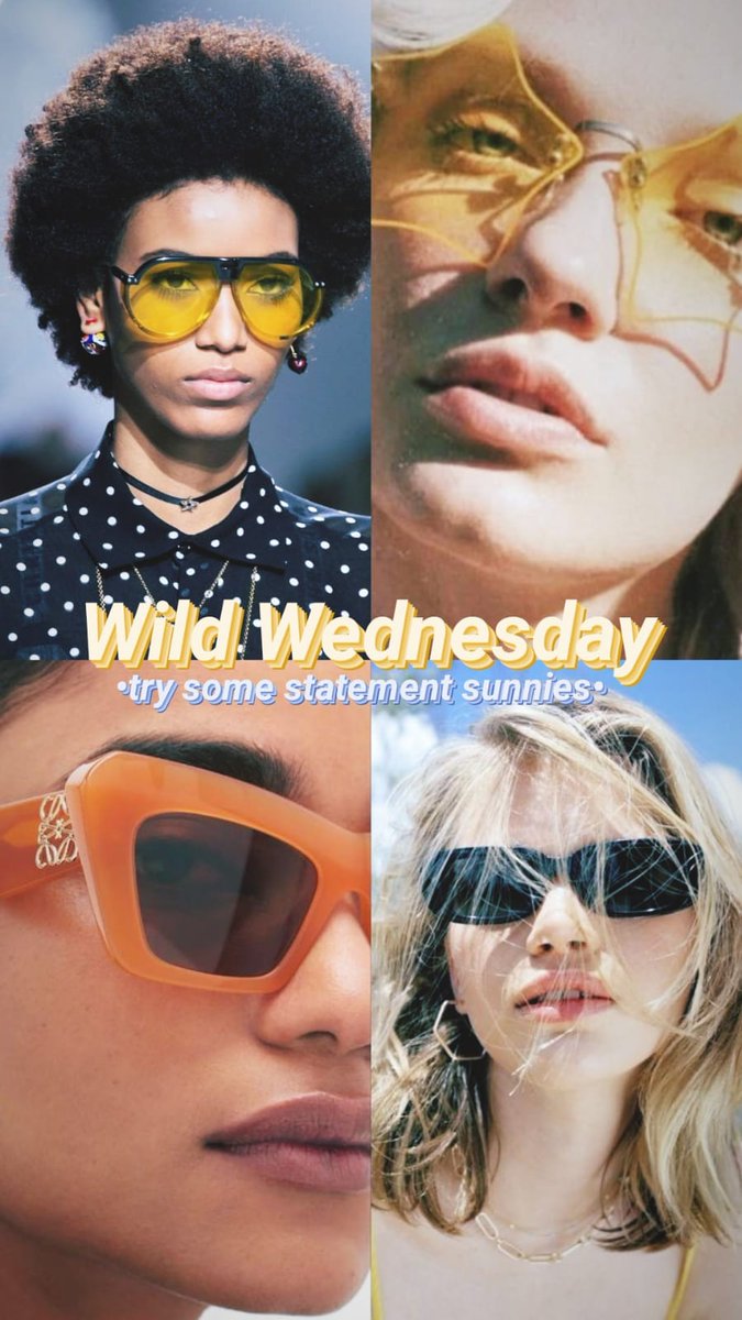 •Wild Wednesday•
Something as subtle as a funky pair of sunglasses will make anyone look twice!
💋Abby

#sunglasses #fashion #style #fashionista #Wednesday #wild #wildWednesday #Accessories #Colors