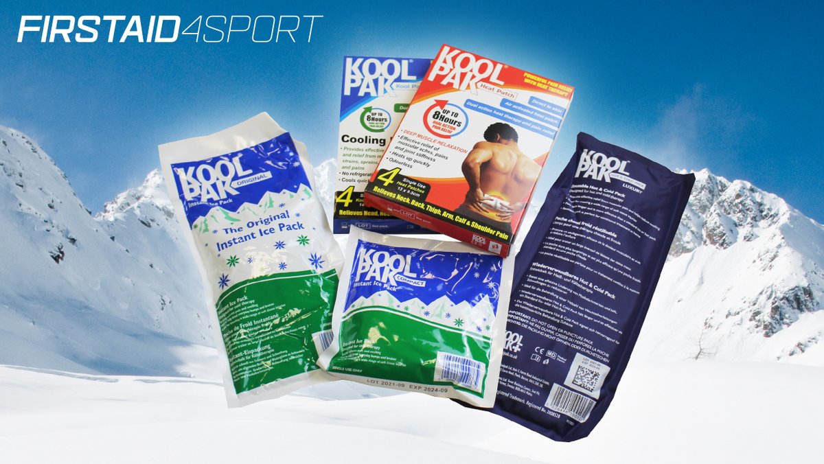 firstaid4sport's tweet photo. Koolpak are the UKβs number one provider of hot & cold therapy products.
Ensure you are equipped to combat injuries with our range of Koolpak products:
- Instant Ice / Hot Packs
- Kool Spray
- Heat Patch
- Reusable Hot / Cold Packs
- Elasticated Cold Bandages
#KoolPak https://t.co/QUJ6dbygP9