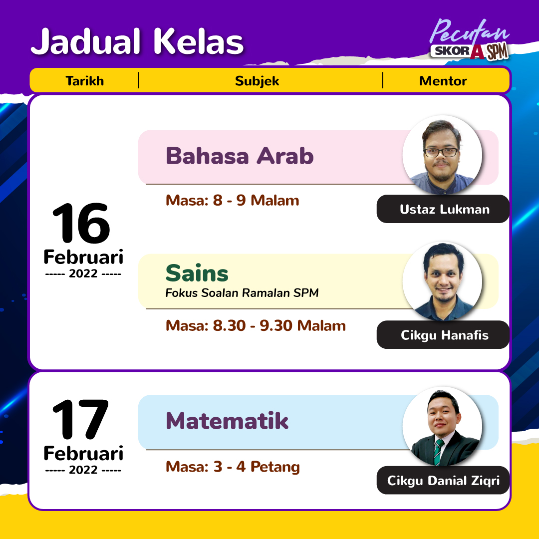 learninpal's tweet photo. JADUAL KELAS REVISI LAST MINUTE #SPM is finally here! We have lined-up experienced teachers to conduct last-minute SPM #revision classes for YOU!

Head over to https://t.co/DRKMPUOXgp > myMentor > Select PECUTAN SKOR A 1 or 2 > Book your class. 

WhatsApp us at 017-735 5947 NOW! https://t.co/NvhP5jmV90