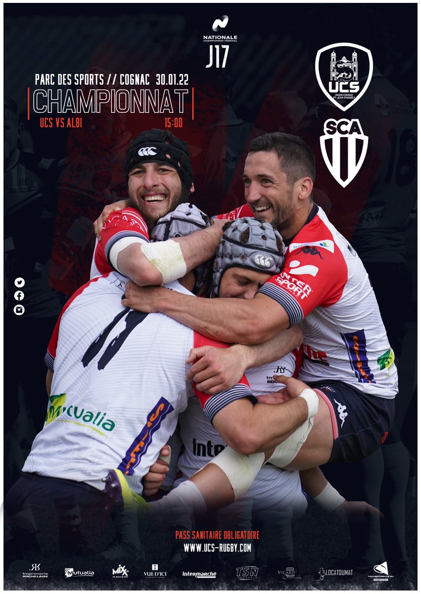 ucs_rugby's tweet photo. 𝙉𝙤𝙪𝙨 𝙖𝙫𝙤𝙣𝙨 𝙗𝙚𝙨𝙤𝙞𝙣 𝙙𝙚 𝙫𝙤𝙪𝙨

🔜 Pour cette 17ème journée de @RugbyNationale , l’UCS reçoit ce dimanche au Parc des Sports le @SCA_OFFICIEL 

Nous vous y attendons nombreux pour supporter nos joueurs

AllezUnion🔴🔵 https://t.co/BaQOxdjDtM