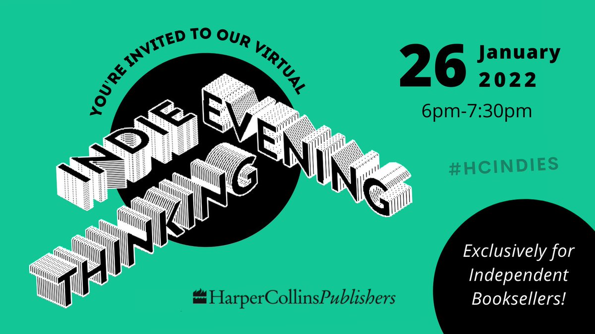 💥 We’re SO excited for our virtual IndieThinking Evening tonight at 6pm, exclusively for independent booksellers 💥

Looking forward to sharing our Spring 2022 publishing with you! #HCINDIES
