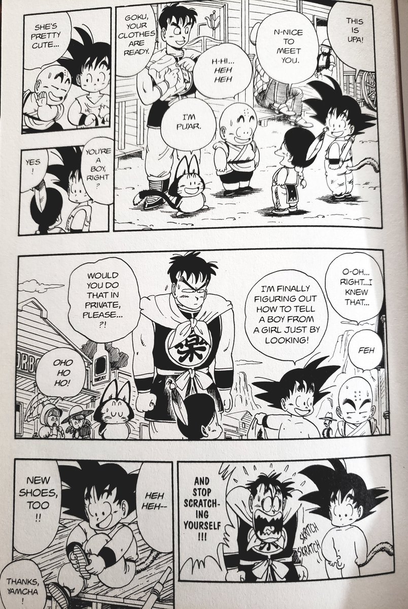 ElisaJGCC's tweet photo. "I'm finally figuring out how to tell a boy from a girl by looking." 

Goku to Krillin in Chapter 98 of Dragonball

Goku figures out the difference between a boy and girl but still doesn't know he shouldn't scratch himself naked in public. 😅 

#Goku #Dragonball #DBQuotes https://t.co/A4li5cxn3L