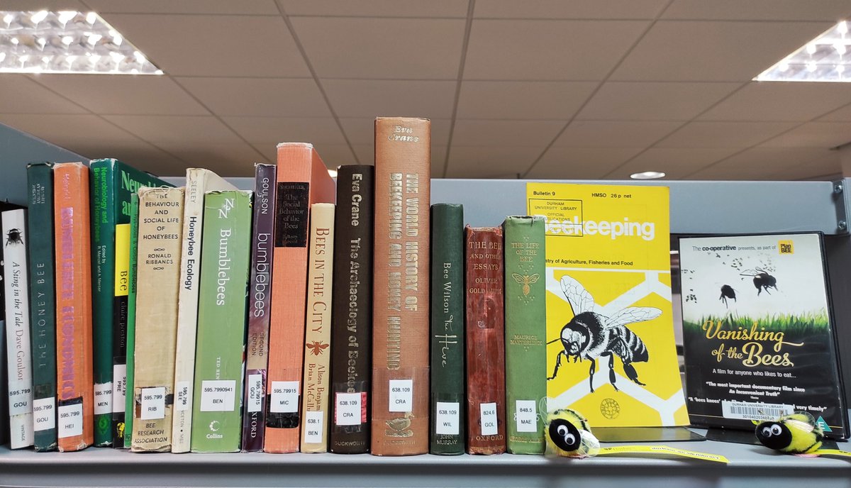 dulib's tweet photo. Today is #LibraryShelfieDay 😊
We're celebrating our mascot Billy Bee with a #shelfie of bee-related items from our collections 🐝
Feel free to share your own #shelfies with us!
#DULib #BillyBee https://t.co/SLF2pA7j3L
