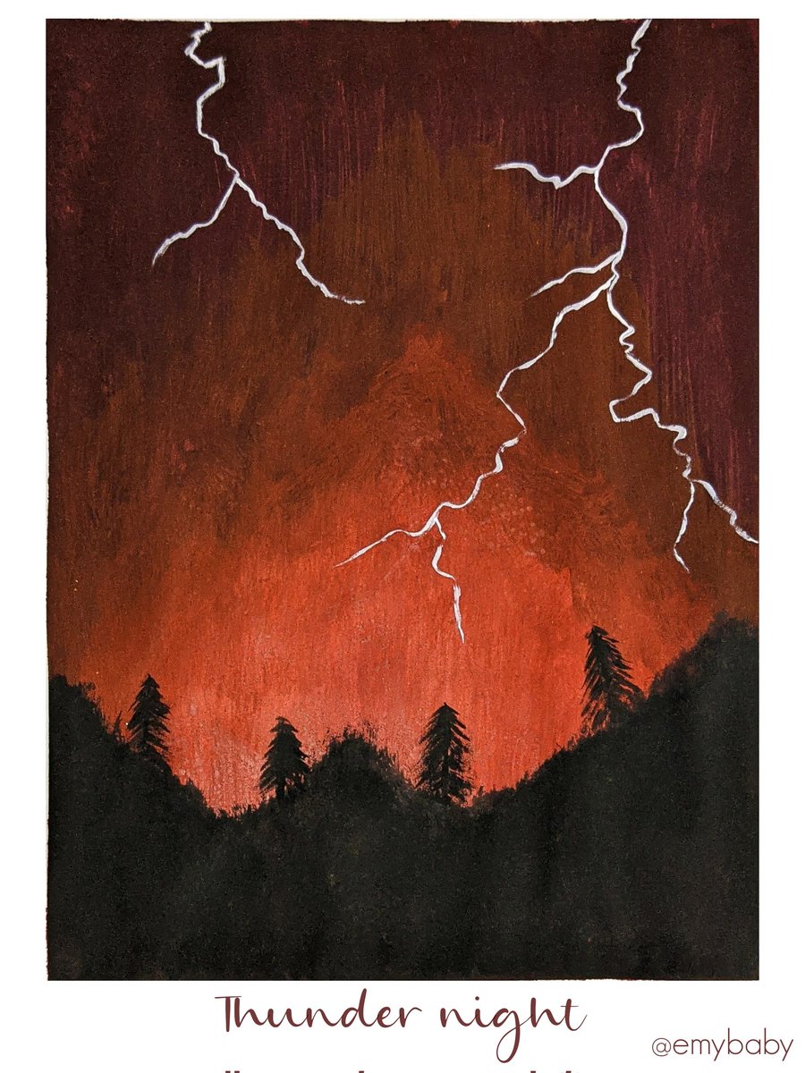 _emilyboada's tweet photo. Últimamente he tenido más ganas de pintar que antes, acá les dejo mi última obra🎨🖌️
'Thunder night'
#hive #paintart #art #hobbie #night #cryptoart #artinpaper
https://t.co/q1cpfxSc28 https://t.co/fxGdg8XfhP