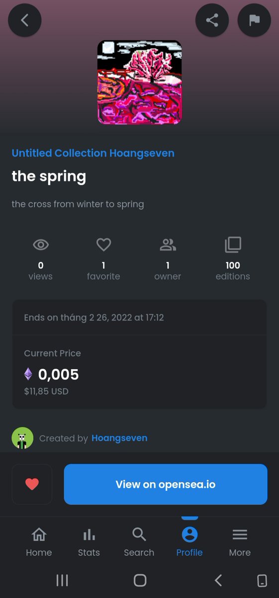 Hoangseven01's tweet photo. i have successfully created nft:"the spring". This is the season transition from winter to spring, I hope that this nft will please everyone in this new year. thanks everyone and happy new year!!!! https://t.co/WARikJIUb1