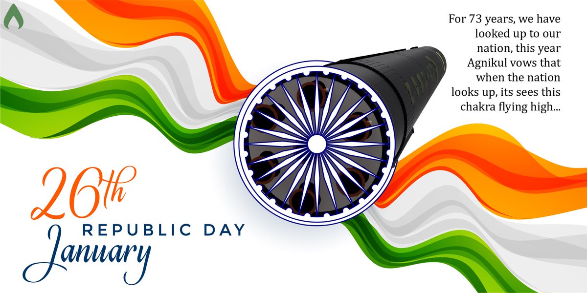 AgnikulCosmos's tweet image. This year we vow that when the nation looks up, we can all see this chakra flying high with all your wishes
@makeinindia #MadeInIndia @startupindia @startup_mission @IITMIC @iitmadras @iitmrp #RepublicDayIndia #happyrepublicday2022 #गणतंत्रदिवस #RepublicDay #JaiHind 🇮🇳 #January26