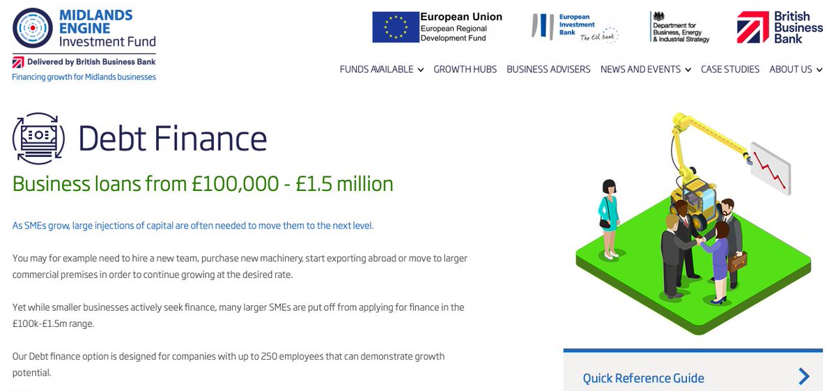 MEIF debt finance offers funding options to SMEs with up to 250 employees that can demonstrate growth potential to help support levelling up in the #Midlands. 

Find out if debt finance is suitable for you here - 
bit.ly/3GcCCIs