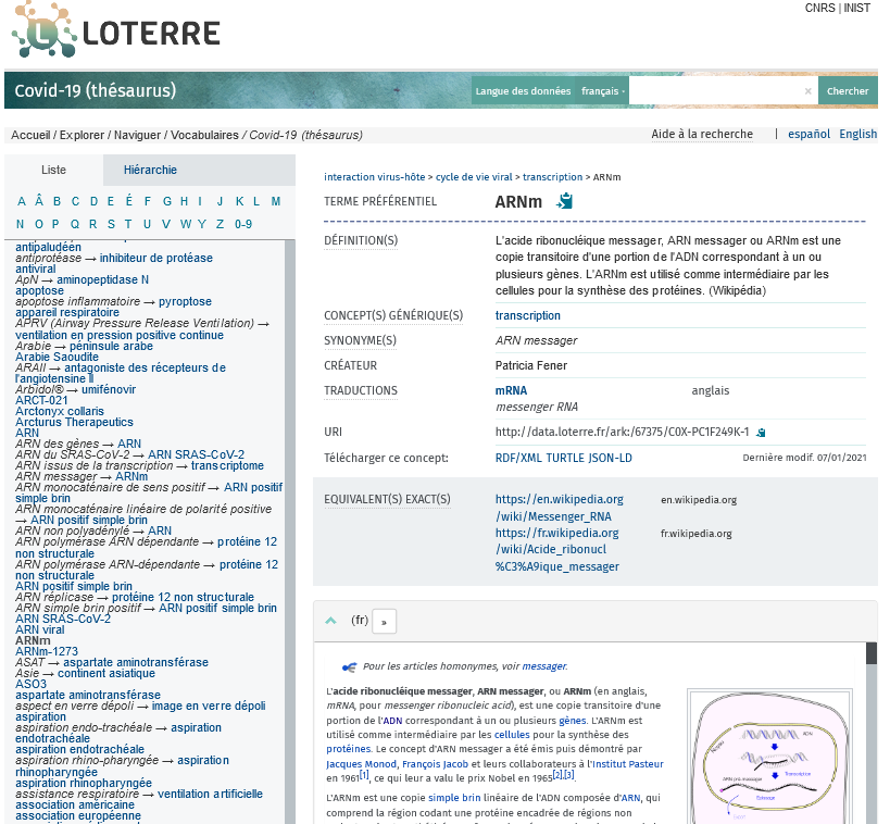 INIST_Loterre's tweet photo. Les travaux sont finis, #Loterre est de retour. Pour l'occasion une version plus récente de #Skosmos a été installée, assortie de quelques plugins : requêtage d'#Istex avec le terme affiché, affichage Wikipédia pour les concepts alignés #SKOS #SemanticWeb https://t.co/WQvoS6T9EA