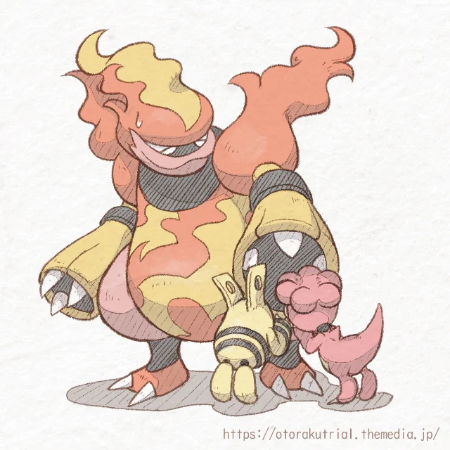 ポケモン描いてみました・その54
おチビちゃんがのぞく時、
おチビちゃんもまたのぞいているのだ

#ポケモンイラスト 
#ブーバーン #ブビィ #エレキッド 