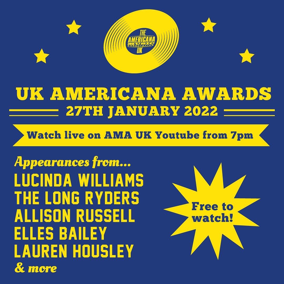 Tune in on YouTube THURSDAY 27th at 7pm (GMT) to celebrate the wonderful nominees and honour recipients #amauk22 #ukamericanaawards