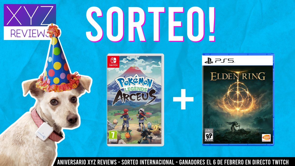 reviews_xyz's tweet photo. SORTEO! Especial 1⃣ año en Youtube😱

✅ Seguir a @reviews_xyz 
✅ Retweet
✅ Menciona a un amig@

Elden Ring🔥 + Pokemon Legends: Arceus🔥
Se sortearán 2 premios y podrás elegir el que prefieras! Envío a todo el mundo!
🎮VÍDEO:https://t.co/WYIBeH0fCw https://t.co/tjlcclKGZC