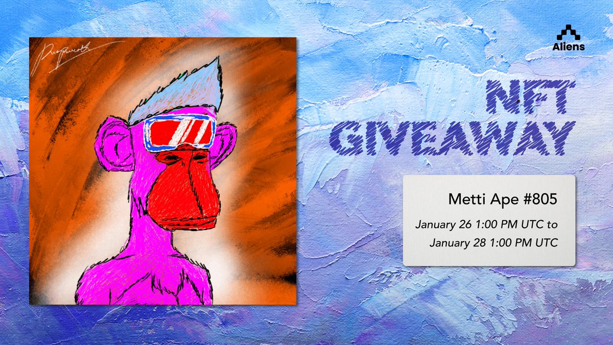 🚨 GIVEAWAY ALERT: Join the dark twisted NFT corner of <a href="/pumpametti/">Pumpametti - Artbrut.eth</a>. Snag Metti Ape #805 today with these steps:

1. Download Aliens (link in bio)
2. Tap participate on the giveaway tab
3. Follow the steps there

Good luck! 🤟🏻