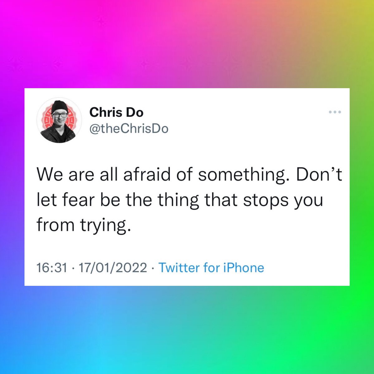 Wise words from a very wise Designer <a href="/theChrisDo/">Chris Do</a> 🧠

Never be afraid to test the bounds of your #creativity!  

#devbyus #creativeagency #studentdesigners #uk