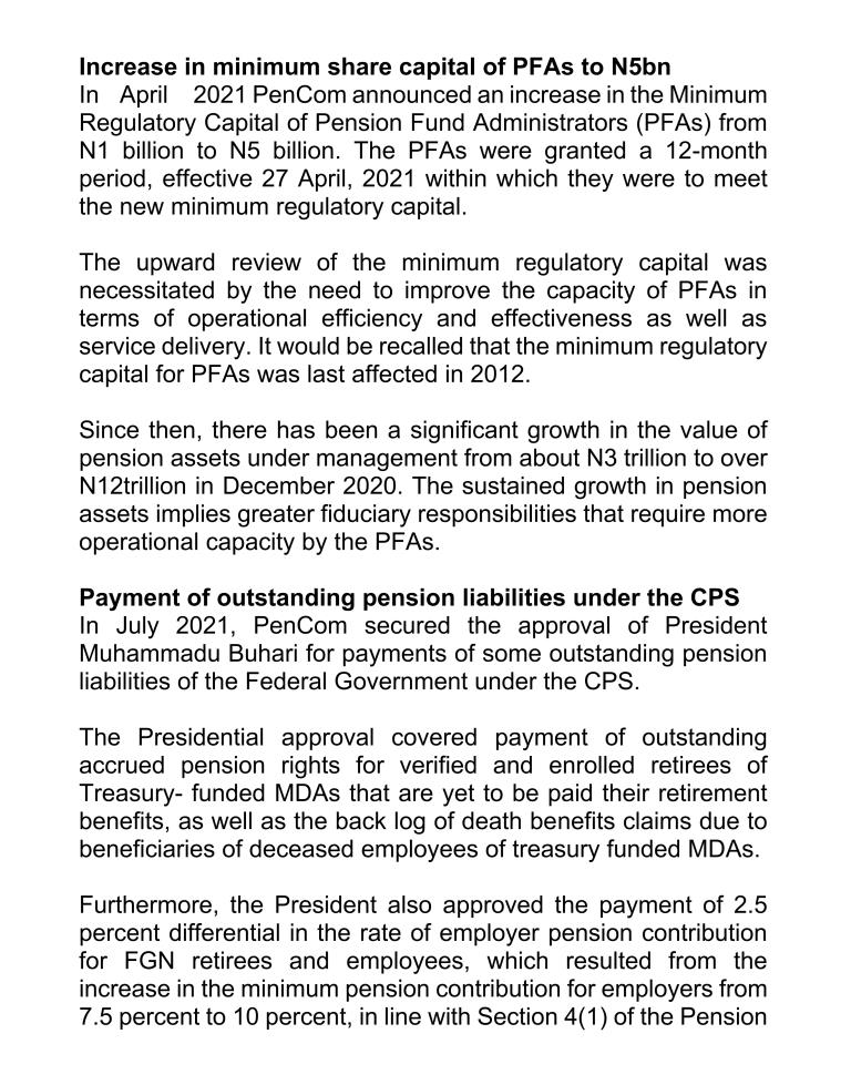 PenComNig's tweet photo. Key Developments That Shaped the Contributory Pension Scheme In 2021 (Part-1) https://t.co/Ov6IrzD0In