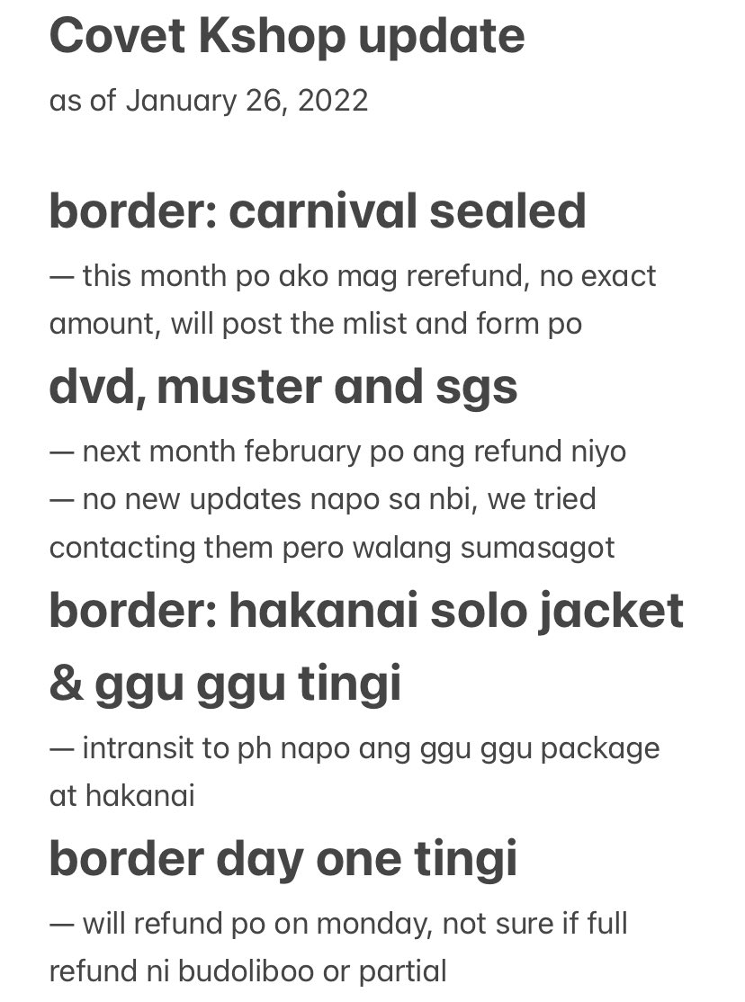 cksph_'s tweet photo. hello. here’s the new update, rest assured na i will have updates weekly for all of my group orders and reply to all of your dms starting tomorrow https://t.co/8H5zjFEIbX