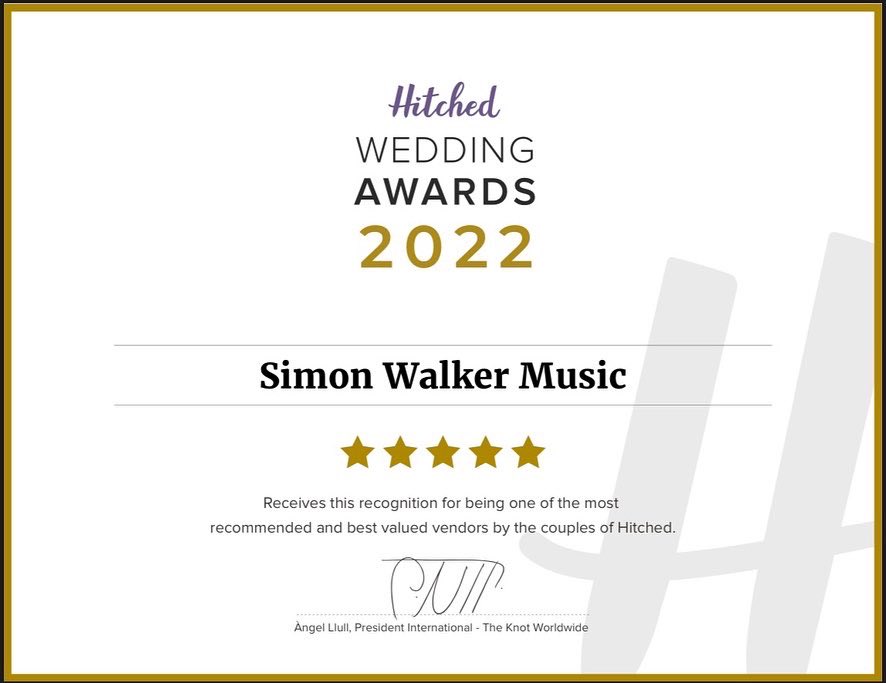 BIG NEWS

Absolutely thrilled to announce to have won an award in the category ‘MUSIC &amp; DJs’ at Hitched.co.uk Wedding Awards 2022.

It’s always such a pleasure to be asked to perform for someone big day, and I have met so many amazing people along the way.

♥️