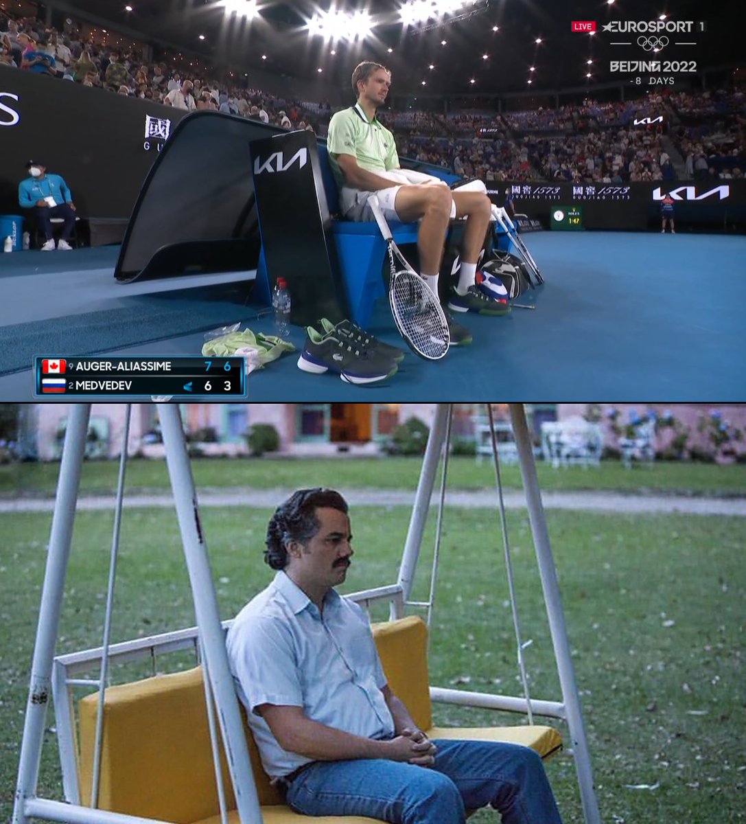 Kharnee's tweet photo. #Medvedev vs #AugerAliassime #AO2022 #AusOpen https://t.co/C47iT60rJL