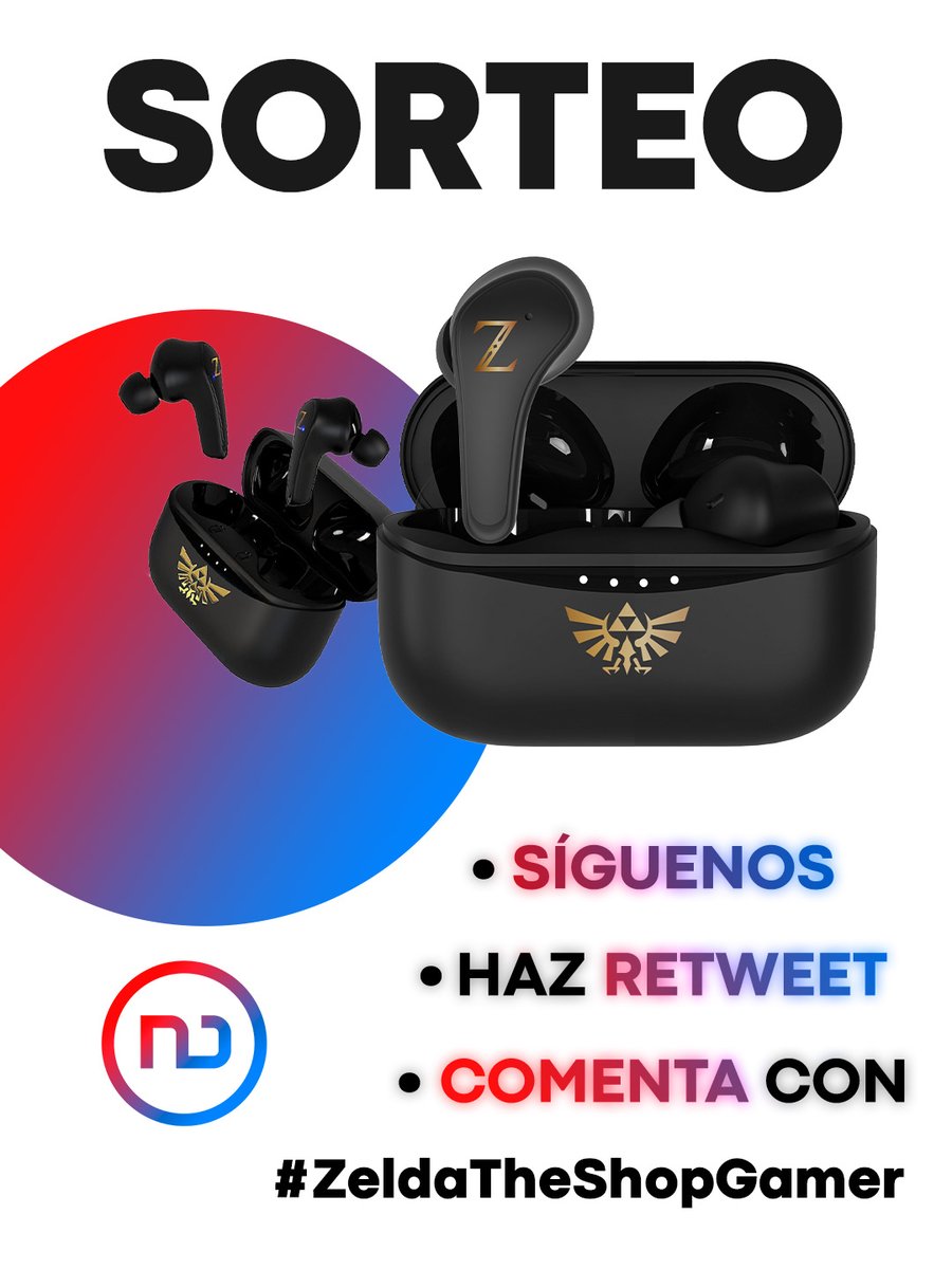 Nintenduo's tweet photo. ❤️ ¡SORTEO de EARPODS OFICIALES DE ZELDA! 💙

✅ Sigue a @Nintenduo y @TheShopGamer
✅ Haz Retweet a este Tweet
✅ Responde con #ZeldaTheShopGamer… ¡Cuanto más tuitees, más posibilidades tendrás!

¡Mucha suerte a todos! https://t.co/3JhlY94n2k