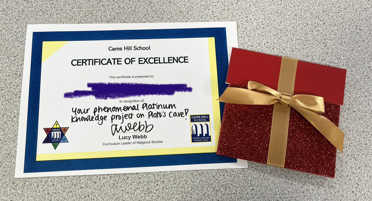 Delighted to announce that the winner of our Platinum Knowledge project is Lily-Anne K in Year 9. Lily was inspired by the guided reading material on Plato’s ‘Allegory of the Cave’ to re-create her own cave and explore the questions of knowledge and truth it raises.🌟💡👏🏼