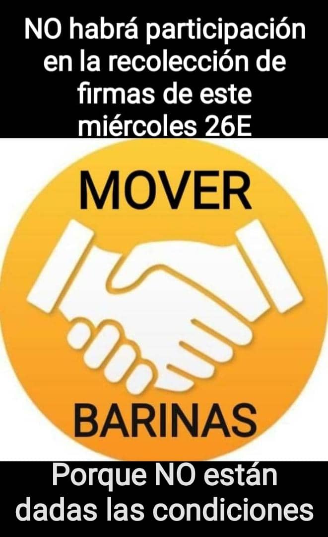 josemartinezdo2's tweet photo. Los 3 Rectores del CNE están violando el derecho de participar y los derechos humanos de todo los venezolanos hoy 26E, los Barineses desconocemos el llamado de los 3 Rectores y le hacemos el llamado a los venezolanos a desconocer el 26E,NO al 26E
@CesarPerezVivas
@NicmerEvans https://t.co/NJ3oxqfKo5