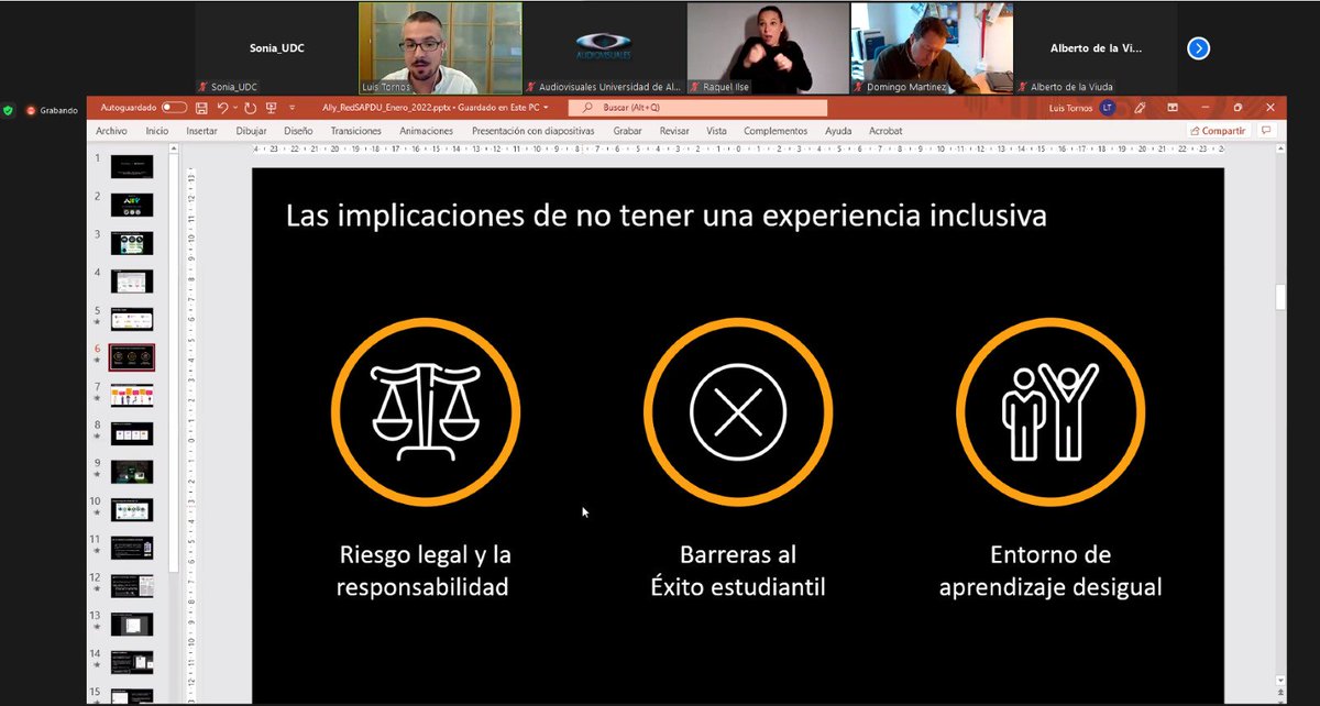 SoniaSeijas's tweet photo. Presentación de Ally de @blackboard de la mano de Luis Tornos. 
La accesibilidad en las plataformas de e-learning es fundamental.
#RedNovarseSAPDU
@RedSapdu @ualmeria https://t.co/RnI734wHnA