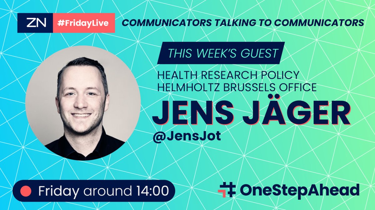 ZNConsulting's tweet photo. ZN #FridayLive, our guest of the week is @JensJot๐จโ๐ฌ
We will discuss:
#EUtweetUp
#Books
#Communication trends for 2022
Send us your questions! https://t.co/LAaCEZjxMg