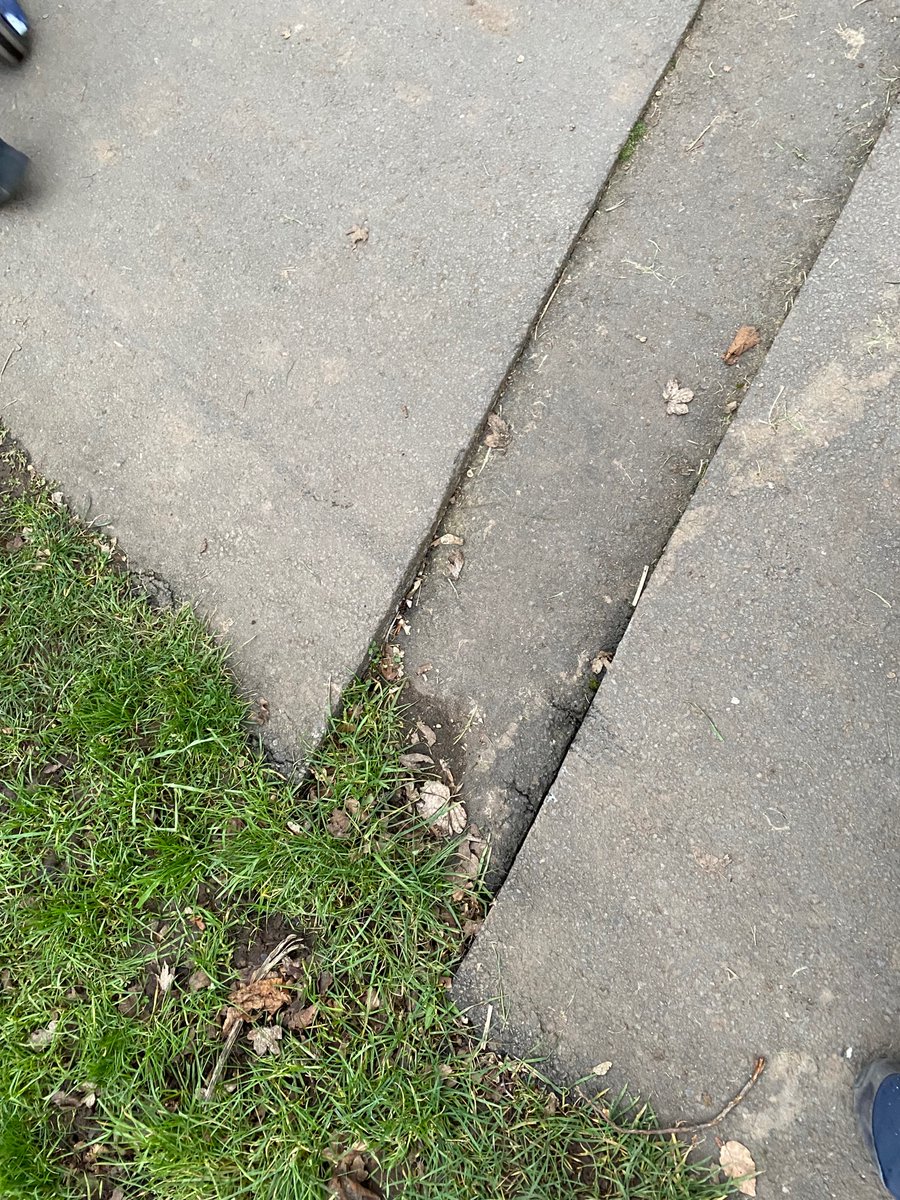 henners29's tweet photo. @VOGCouncil 
Any chance this can be fixed, where the tarmac has sunk after the water pipe was laid in Cogan rec park!?
Right across the main path.. my daughter has come off her scooter as it’s so deep, her wheels went in it and she flipped over the front! https://t.co/Nkw5X872iy