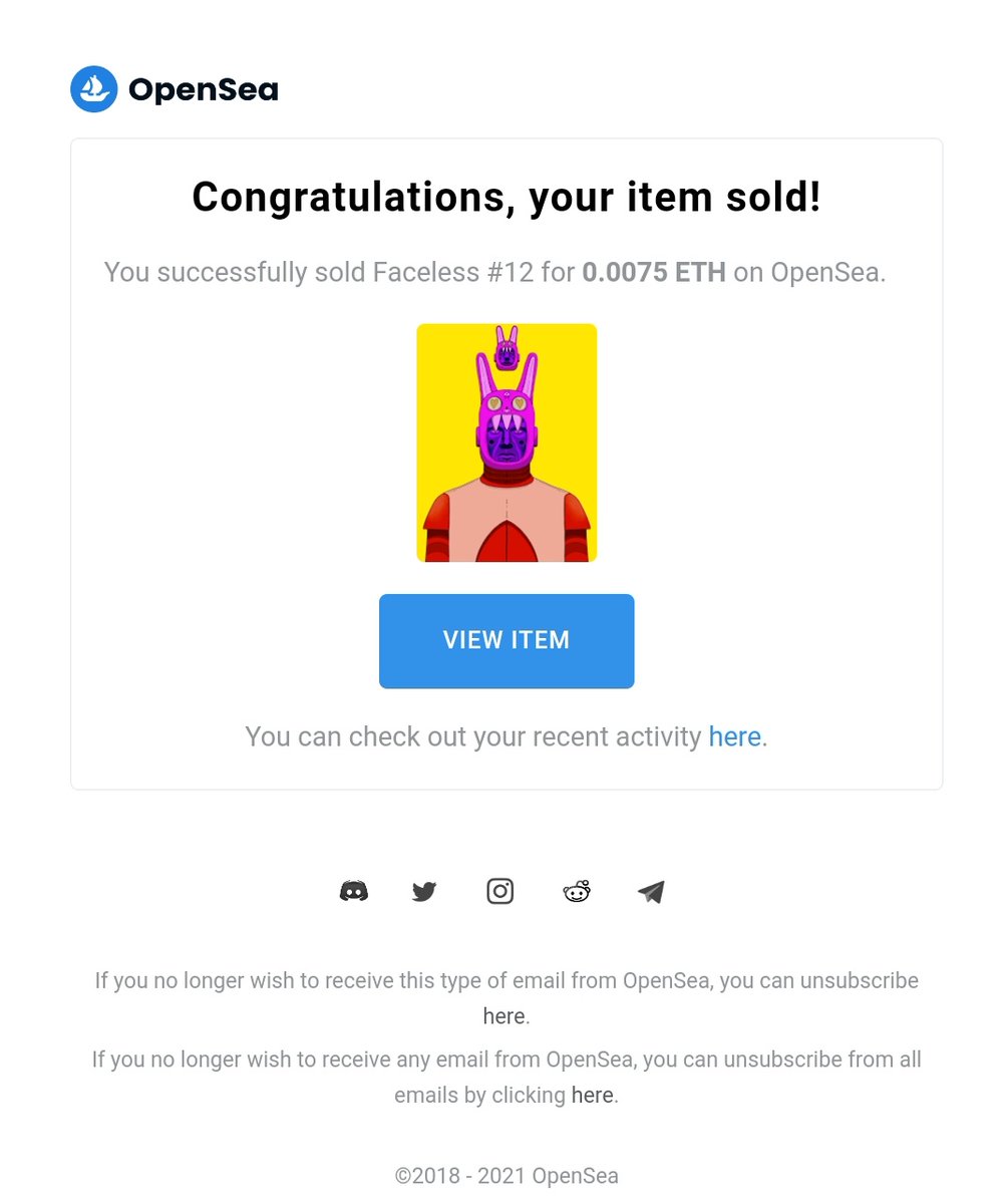 Number 12# and 19# also sold !!! 
Only two Faceless left ! Grab one, as they will be gone 🥳🥺
#NFTCommunity #NFTartist #NFTCollection #NFTs