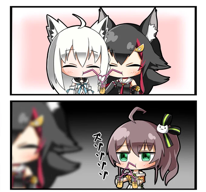 ハート型ストロー 

#祭絵
#絵フブキ
#みおーん絵 