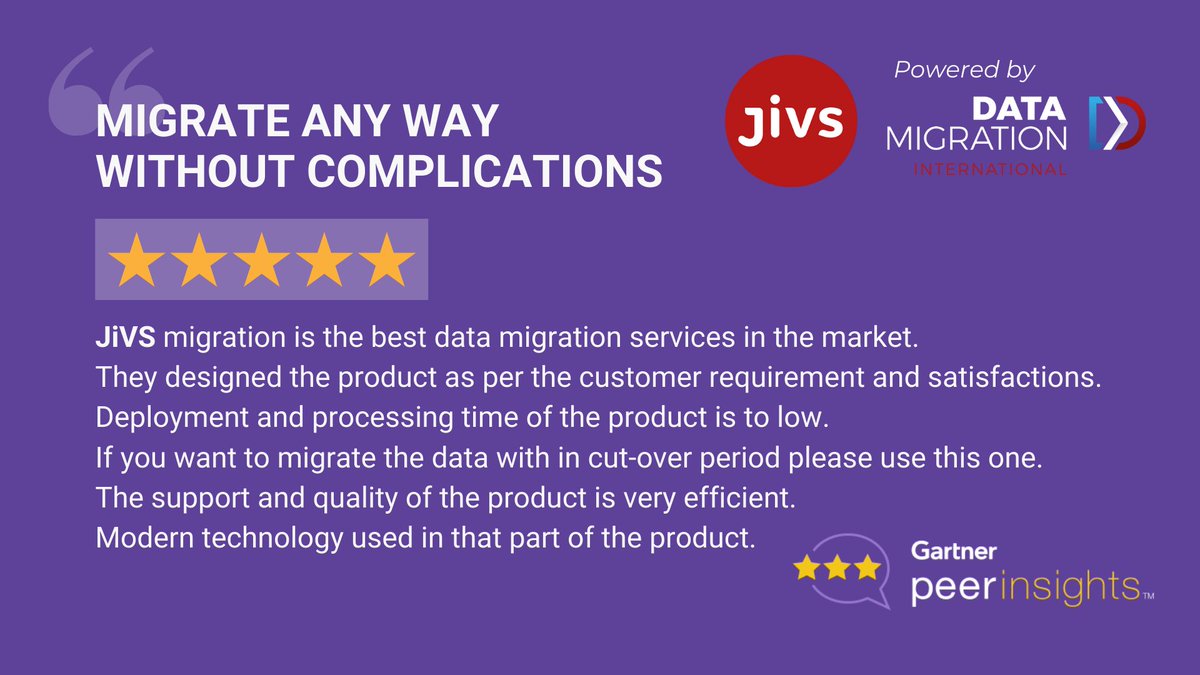 JiVSIMP's tweet photo. Choose your #DataMigration solution with confidence. Read the full #JiVS review - https://t.co/oZtYGXzbSW
#datatransformation #datamanagementplatform https://t.co/jXE7gciWy9