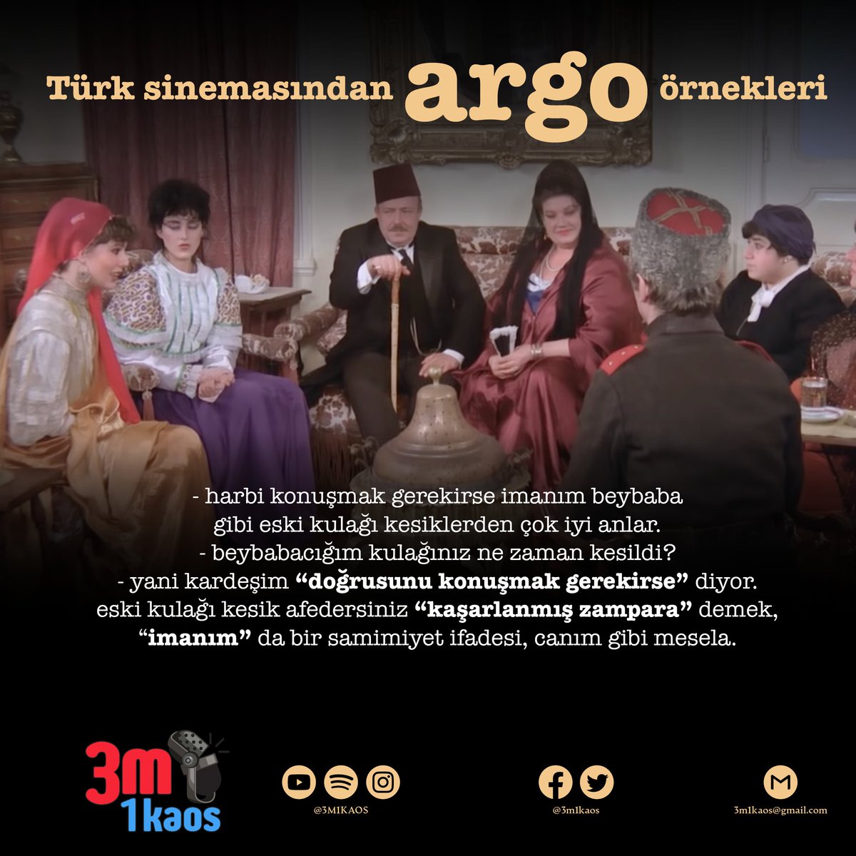 3m1kaos's tweet photo. En bilinen replikler, 1983 yapımı Şekerpare filminden elbette.

#TürkçePodcast #Argo #Jargon #Meslek #Dilbilim #Podcast #PodcastÖnerisi #PodcastTürkiye #NewEpisode #Yeşilçam #Şekerpare #ŞenerŞen #YaprakÖzdemiroğlu #Sinema #ilyassalman #berrinkoper #nerimanköksal #hüseyinkutman https://t.co/lyw0w3ZipB