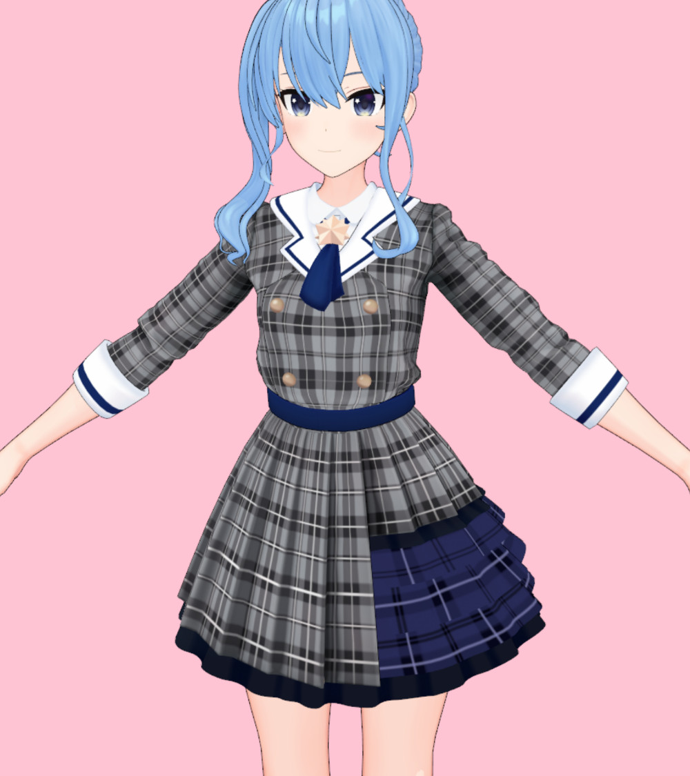 ・服 モデリング、テクスチャ作成中
ある程度、服スカート部分が出来てきました～🤗
テクスチャをある程度進めたら先にウェイト、物理を設定しておこうと思います
他の部分までは今週は無理そうですね 