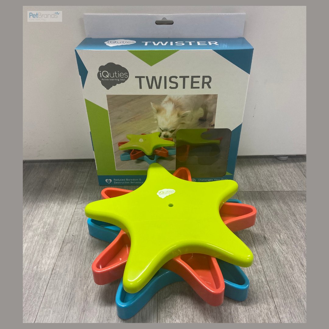 With 10 separate chambers to hide treats, the iQuties Twister is a great brain workout for dogs. 
The star design spins to reveal a pet's favourite treats, getting them excited to play and learn! 

#PetBrands #Pets #NationalTrainYourDogMonth