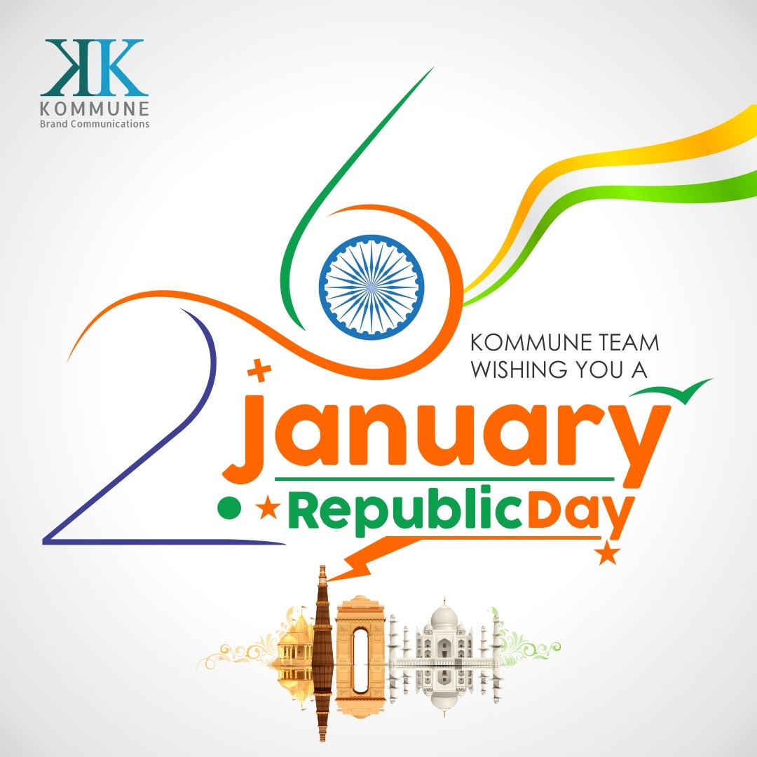 KommuneBrandCom's tweet photo. With dedication in our hearts, freedom in our mind, depth in words and pride in our nation, we wish everyone a  Happy Republic Day 2022! #RepublicDayIndia #RepublicDay2022 https://t.co/0dfktpVrsj