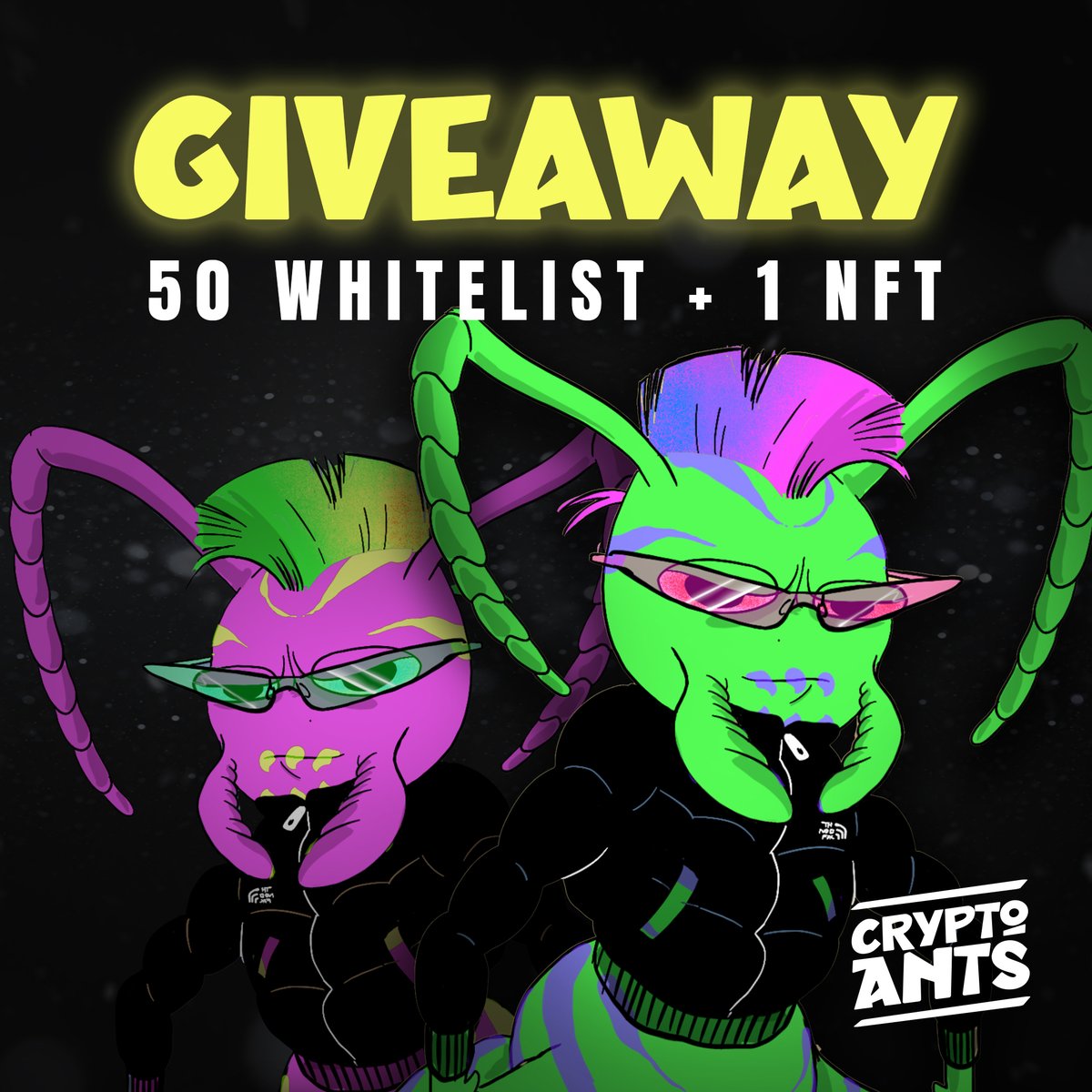 🧬50 WHITELISTS + 1 FREE NFT ( 250$ ) 🎁
CryptoAnt$ is taking over the Metaverse 💥

➡️ RT &amp; Follow <a href="/crypto_ants_nft/">CryptoAnts.eth</a> 
➡️ Join us on discord discord.gg/vhSzdJcQ4c (proof) 

Join the Discord now for more infos!🧬🔥discord.gg/vhSzdJcQ4c