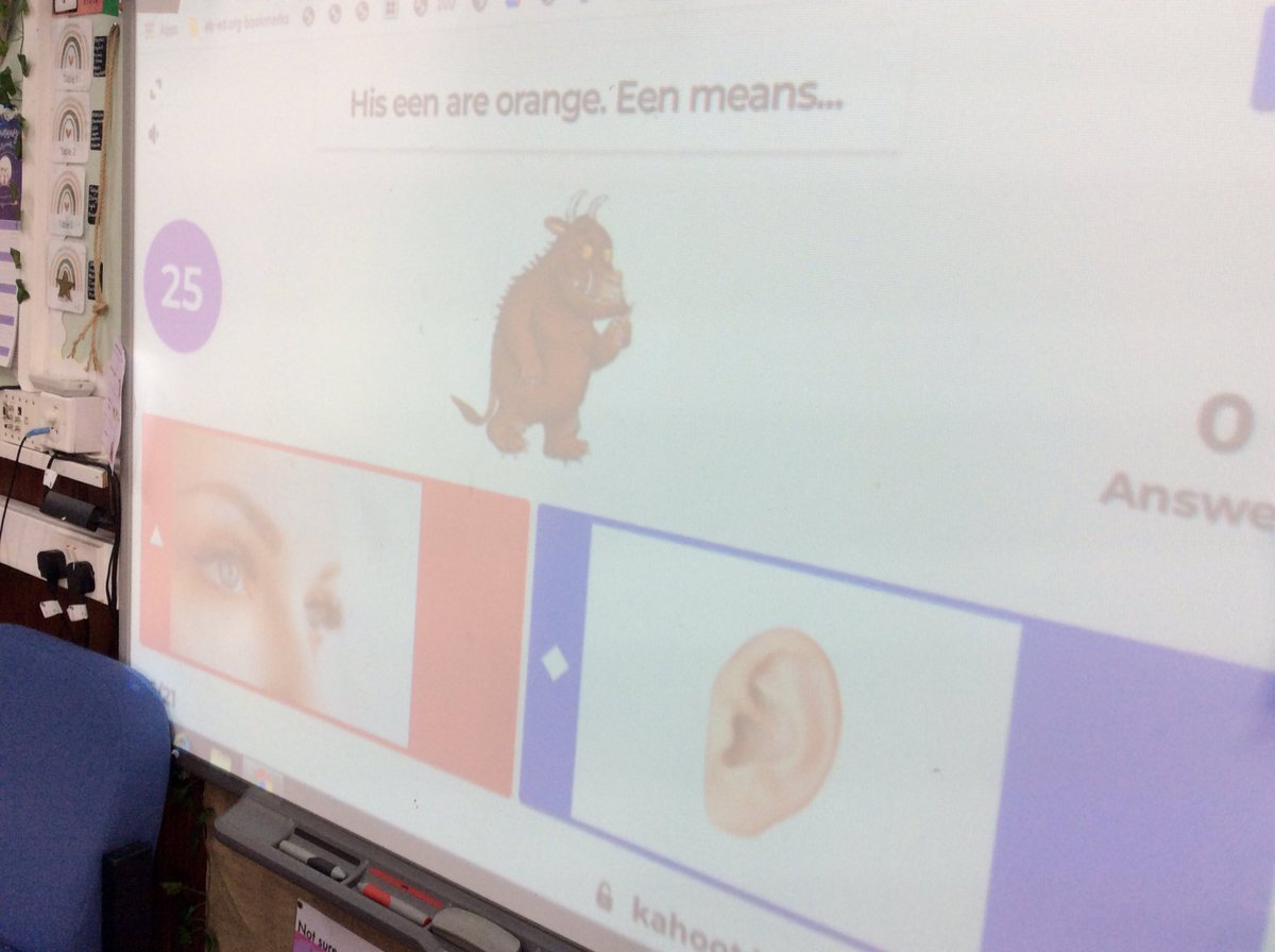 P2 room 10 have enjoying learning about the Scots language through listening to The Gruffalo in Scots.  They enjoyed showing what they had learnt during the class Kahoot quiz.  <a href="/SchoolBroomhill/">BroomhillSchool</a> <a href="/MrsBrucex/">Mrs Bruce</a>