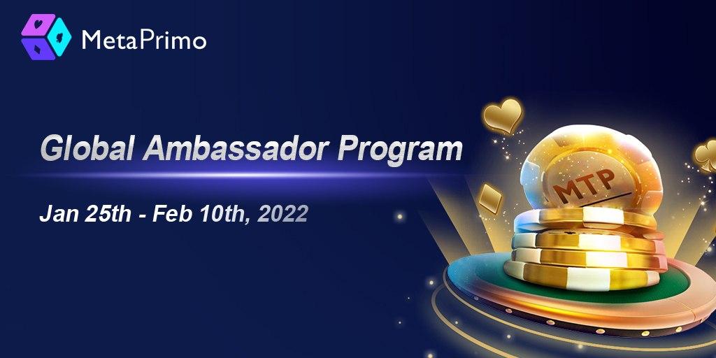 Meta_Primo's tweet photo. 👏#MetaPrimo Global #Ambassador Program is live!

⏰ Period: Jan 26 - Feb 9 
💰Rewards: $MTP 

1⃣ Like, retweet &amp; tag 3 friends 
2⃣ Join https://t.co/CEfKjaxsCR

Details⬇️ 
https://t.co/Qj8IJkWQrz

Apply⬇️
https://t.co/8vD26kGxwR

#GameFi #P2E #NFT #CompetitionGames #pokeronline https://t.co/TZoB80Lqfs