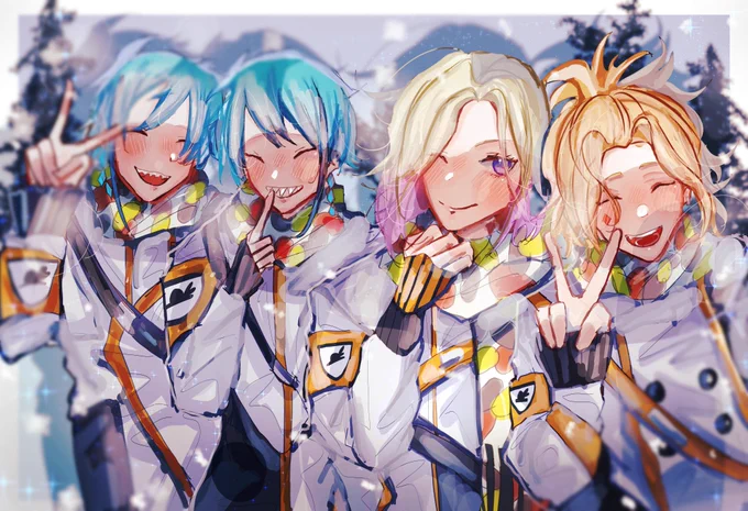 農民チームの冬
 #ツイステファンアート 
 #twstファンアート 
※豆イベ風冬服衣装捏造 