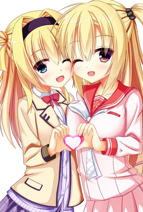 過去絵の金髪妹×金髪妹
#女の子二人のイラストを貼る見た人もやる 