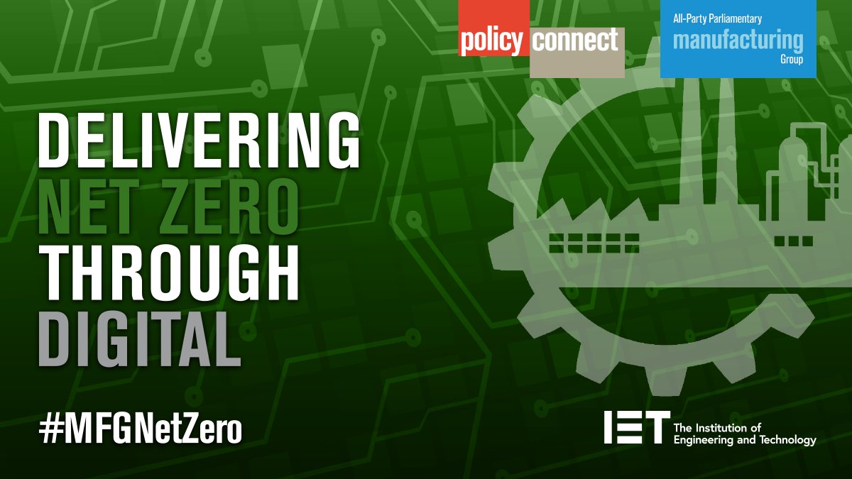 All-Party Parliamentary Manufacturing Group (@theapmg) on Twitter photo OUT NEXT WEEK: Delivering Net Zero Through Digital.
The latest report from <a href="/Policy_Connect/">Policy Connect</a>, <a href="/TheAPMG/">All-Party Parliamentary Manufacturing Group</a> and <a href="/TheIET/">The Institution of Engineering and Technology</a>, outlining recommendations for government on the role of #Digitalisation and #Manufacturing in achieving #NetZero by 2050, launches on 2 February. 
#MFGNetZero OUT NEXT WEEK: Delivering Net Zero Through Digital.
The latest report from <a href="/Policy_Connect/">Policy Connect</a>, <a href="/TheAPMG/">All-Party Parliamentary Manufacturing Group</a> and <a href="/TheIET/">The Institution of Engineering and Technology</a>, outlining recommendations for government on the role of #Digitalisation and #Manufacturing in achieving #NetZero by 2050, launches on 2 February. 
#MFGNetZero